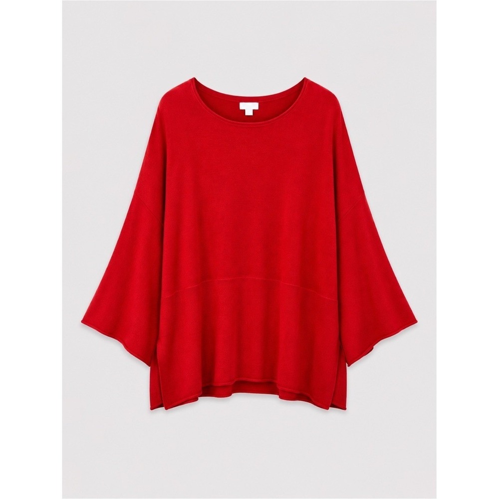 # J. Jill Oversized Red Draped Sleeve Sweater